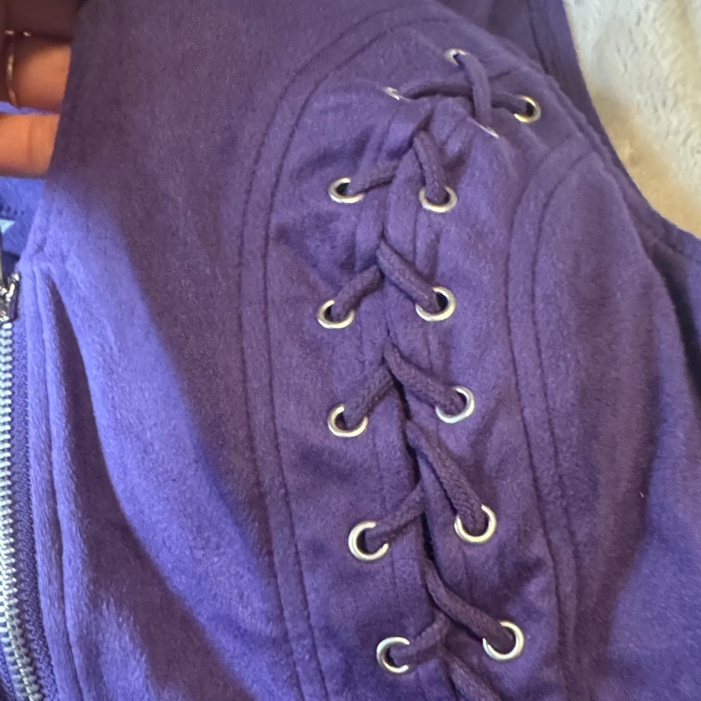 Lydia || NWT Suede Zip Corset Top (L) - Picture 9 of 15
